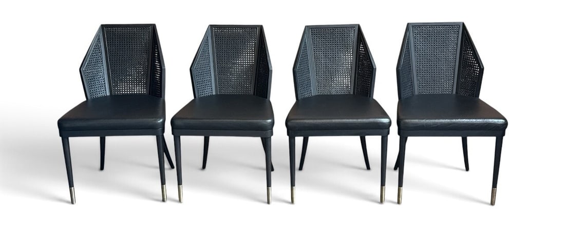KARA MANN for BAKER Cane Arm Chairs, Set of 4 (1 of 10)