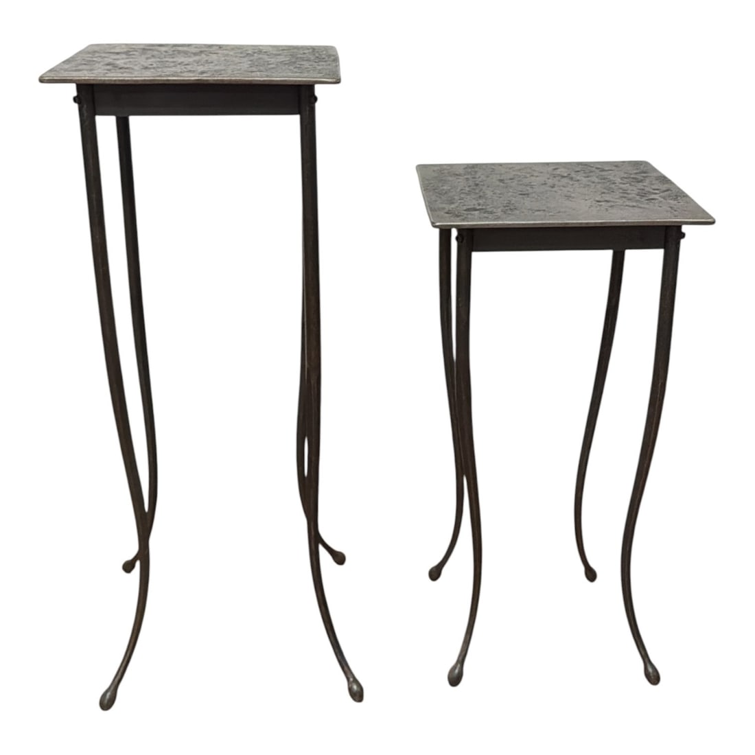 Two Brutalist Iron Drink Tables - 2