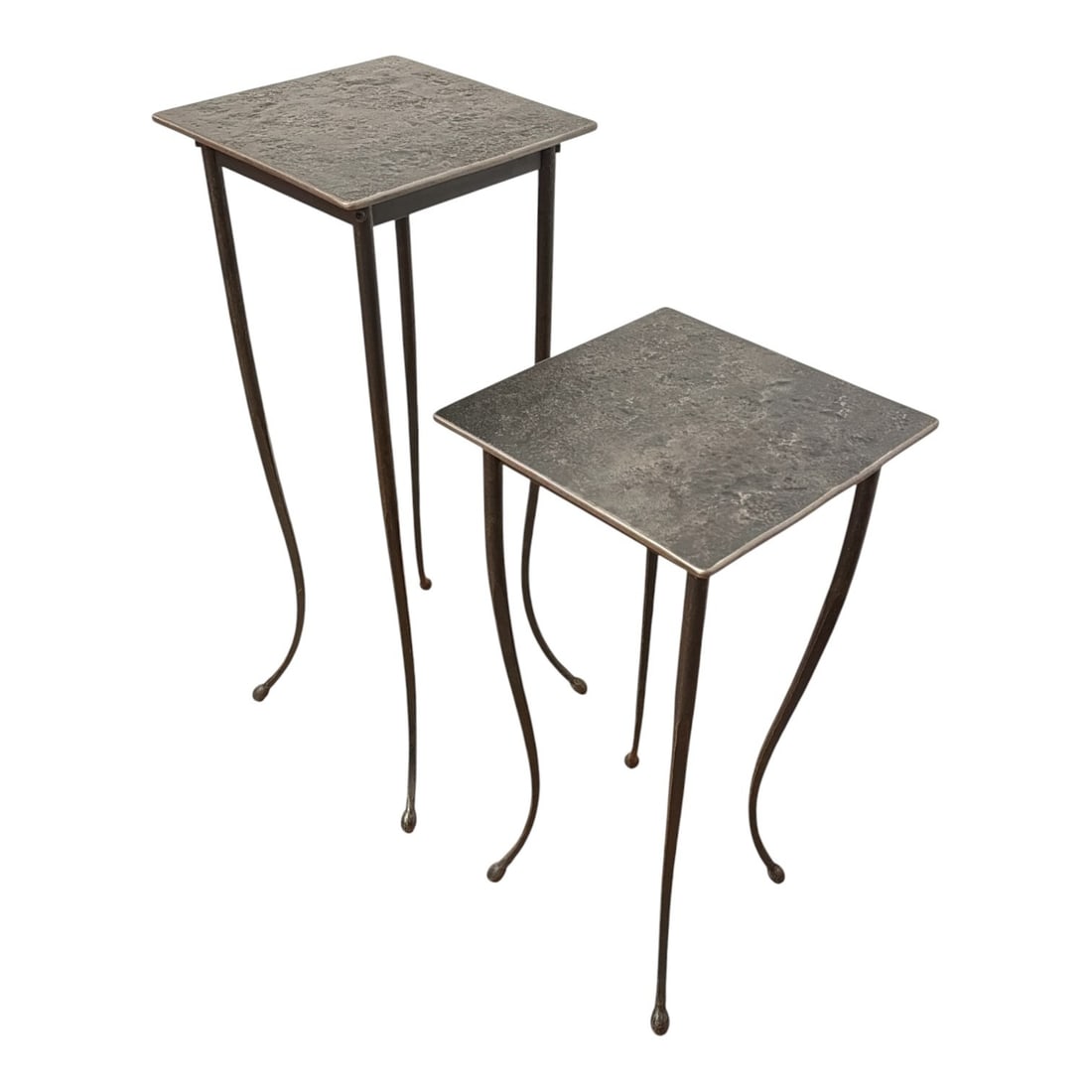 Two Brutalist Iron Drink Tables - 3