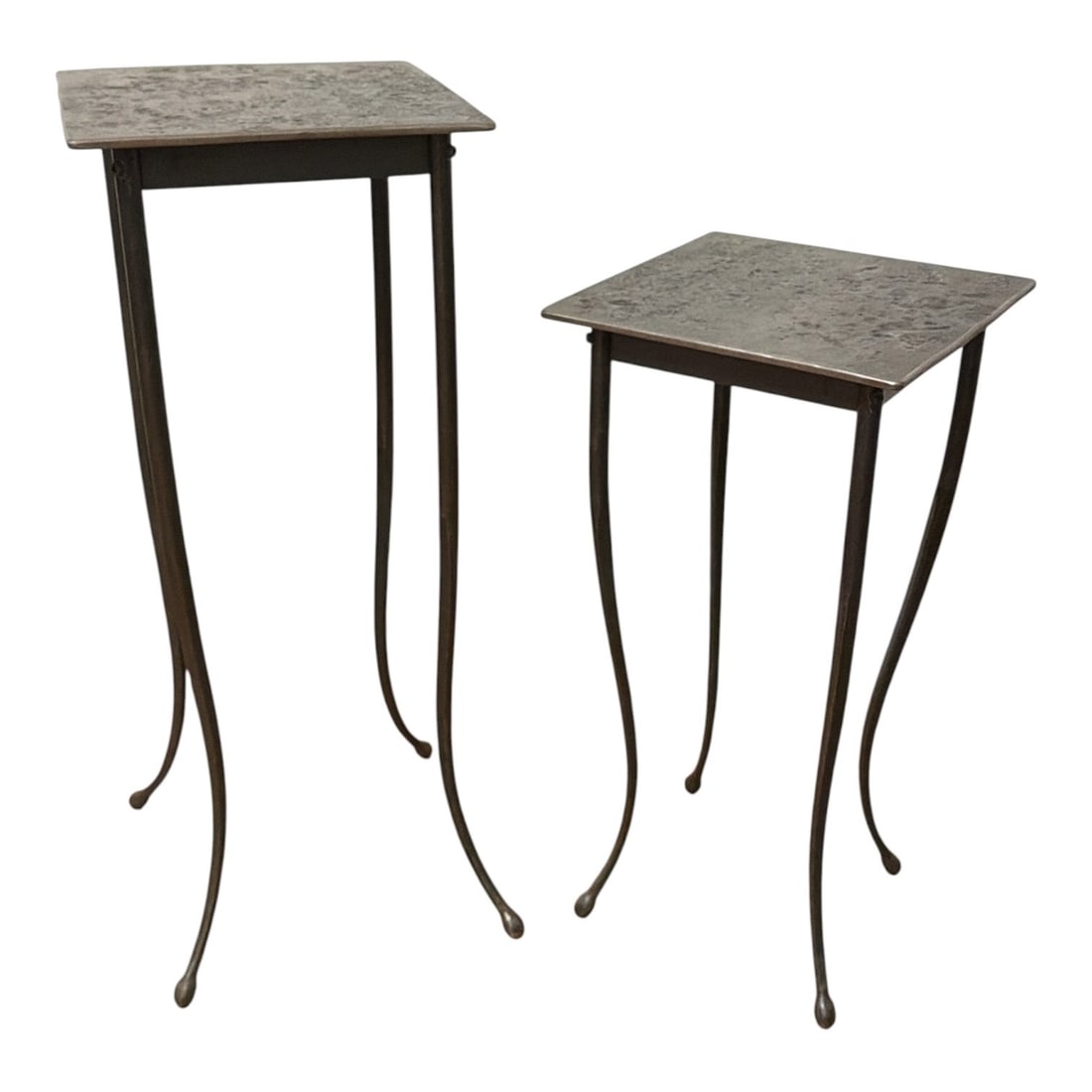 Two Brutalist Iron Drink Tables - 4