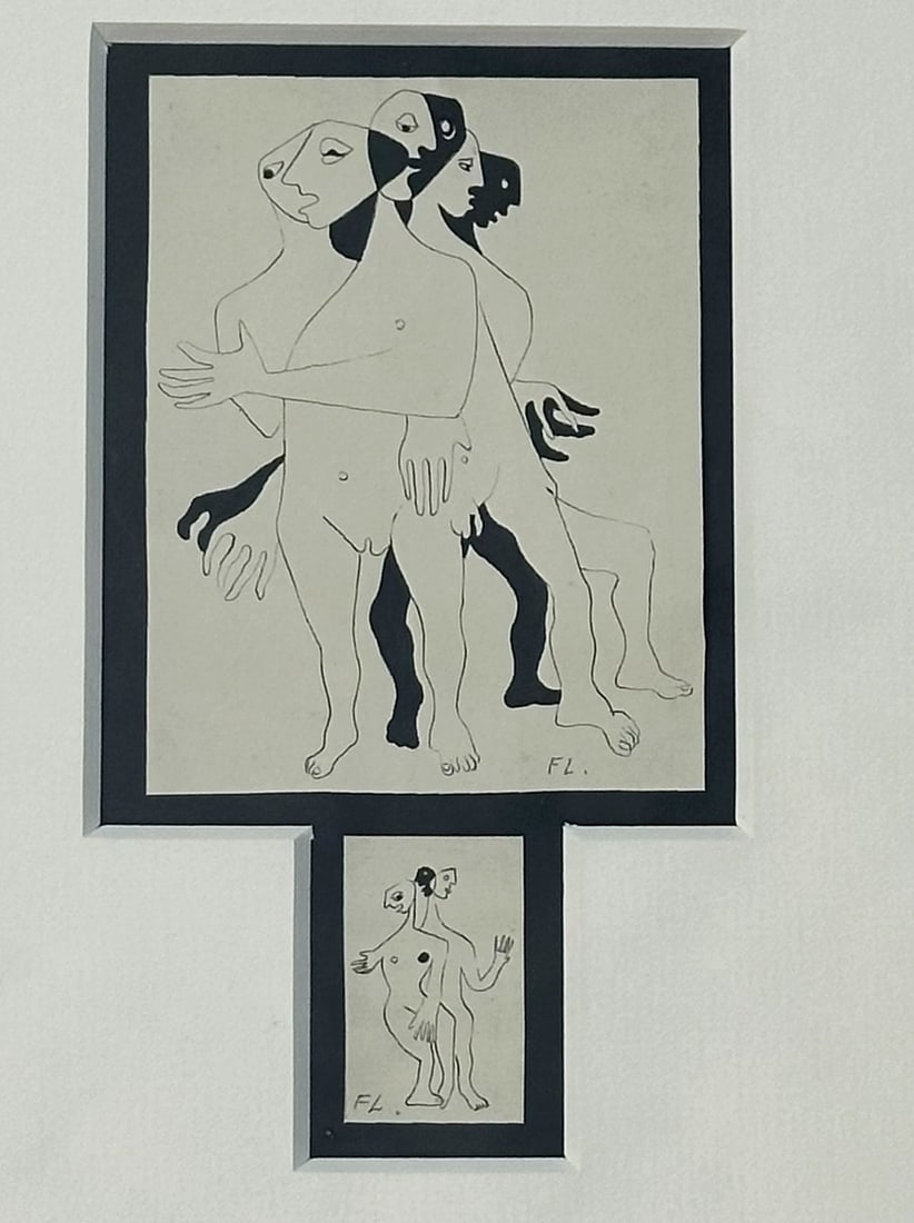 After FERNAND LEGER (French, 1881-1955) Cubist Lithograph: In frame 17.5" x 13.5" x .75, site 8" x 4.5"