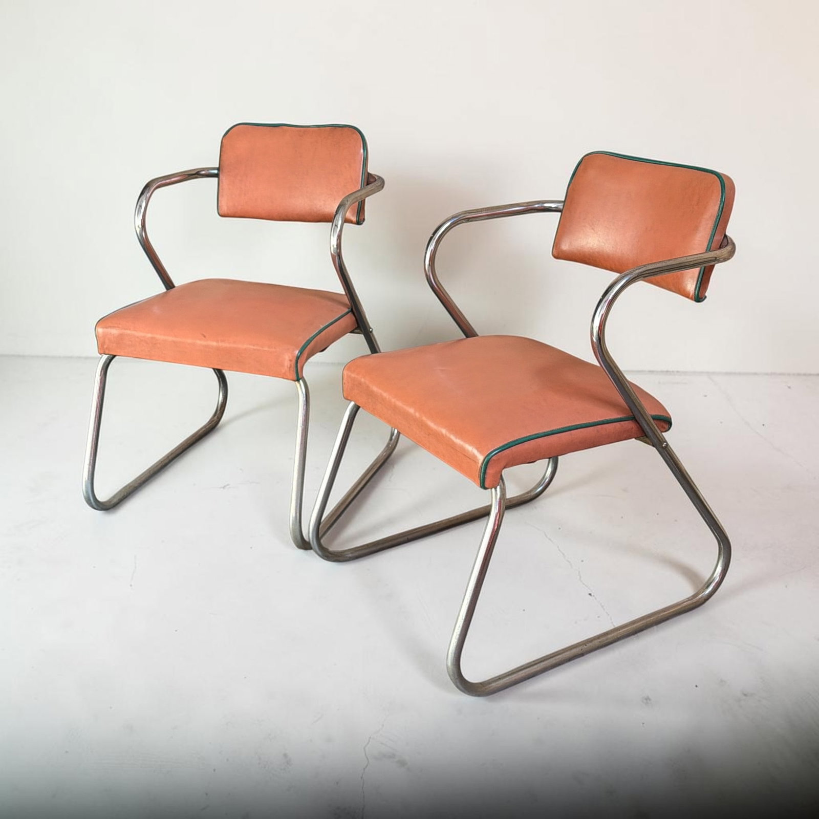 GILBERT ROHDE (American, 1894-1944) Art Deco "Z Chair", Pair: 31" H to the back x 18" H to the seat x 20" W x 26" D.