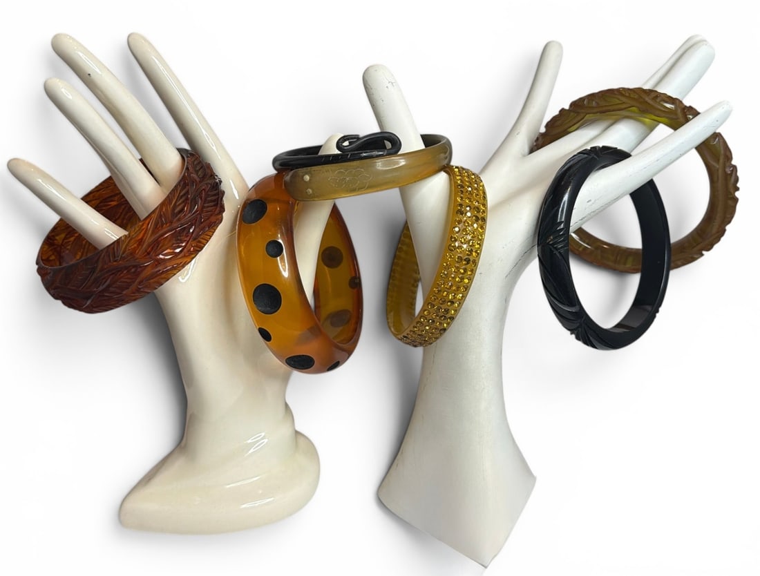 Collection of Bakelite & Celluloid Bangle Bracelets (1 of 3)