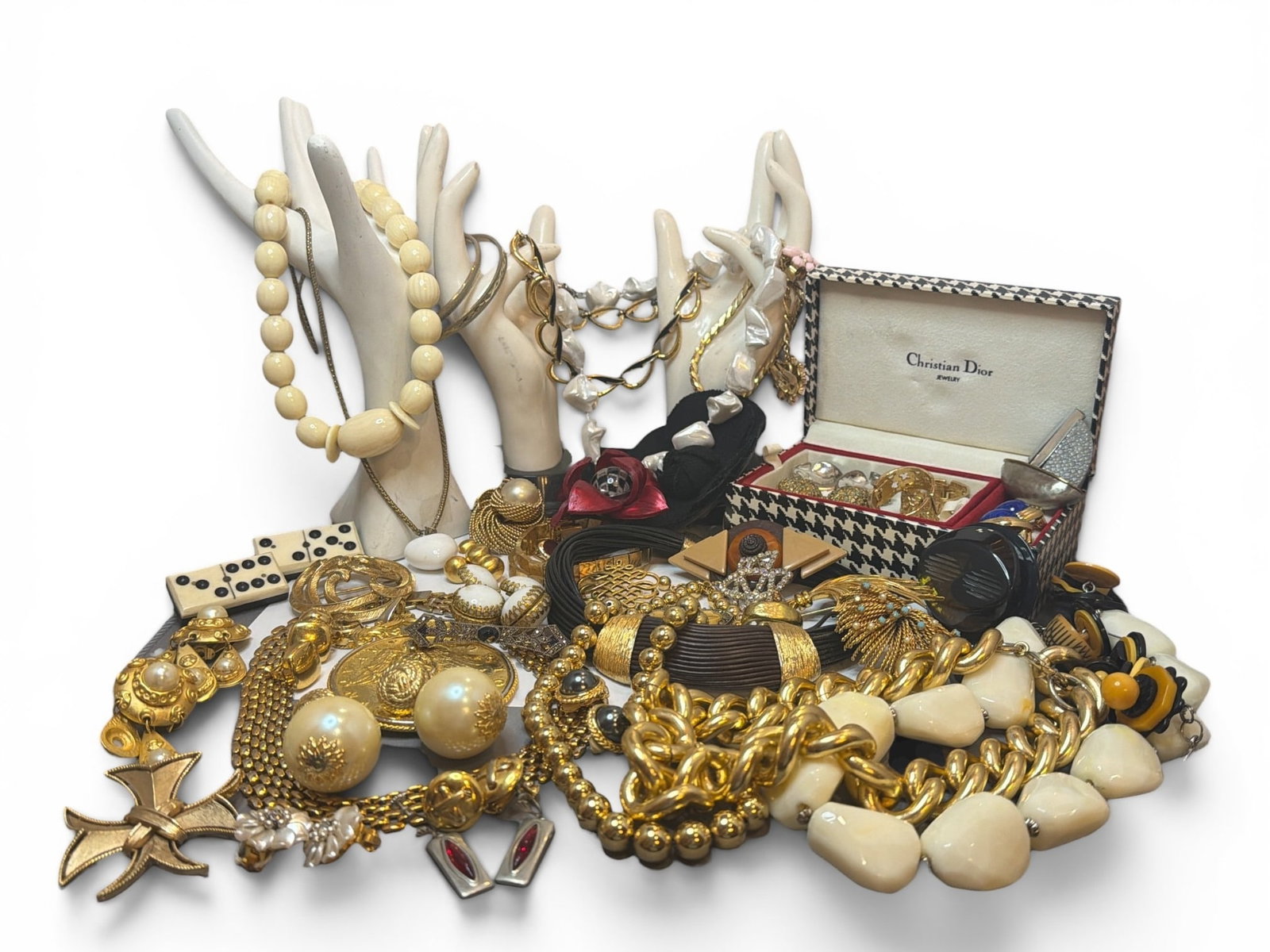 Large Collection Vintage Designer Costume Jewelry, CHRISTIAN DIOR, CHANEL, JUDITH LEBER (1 of 10)