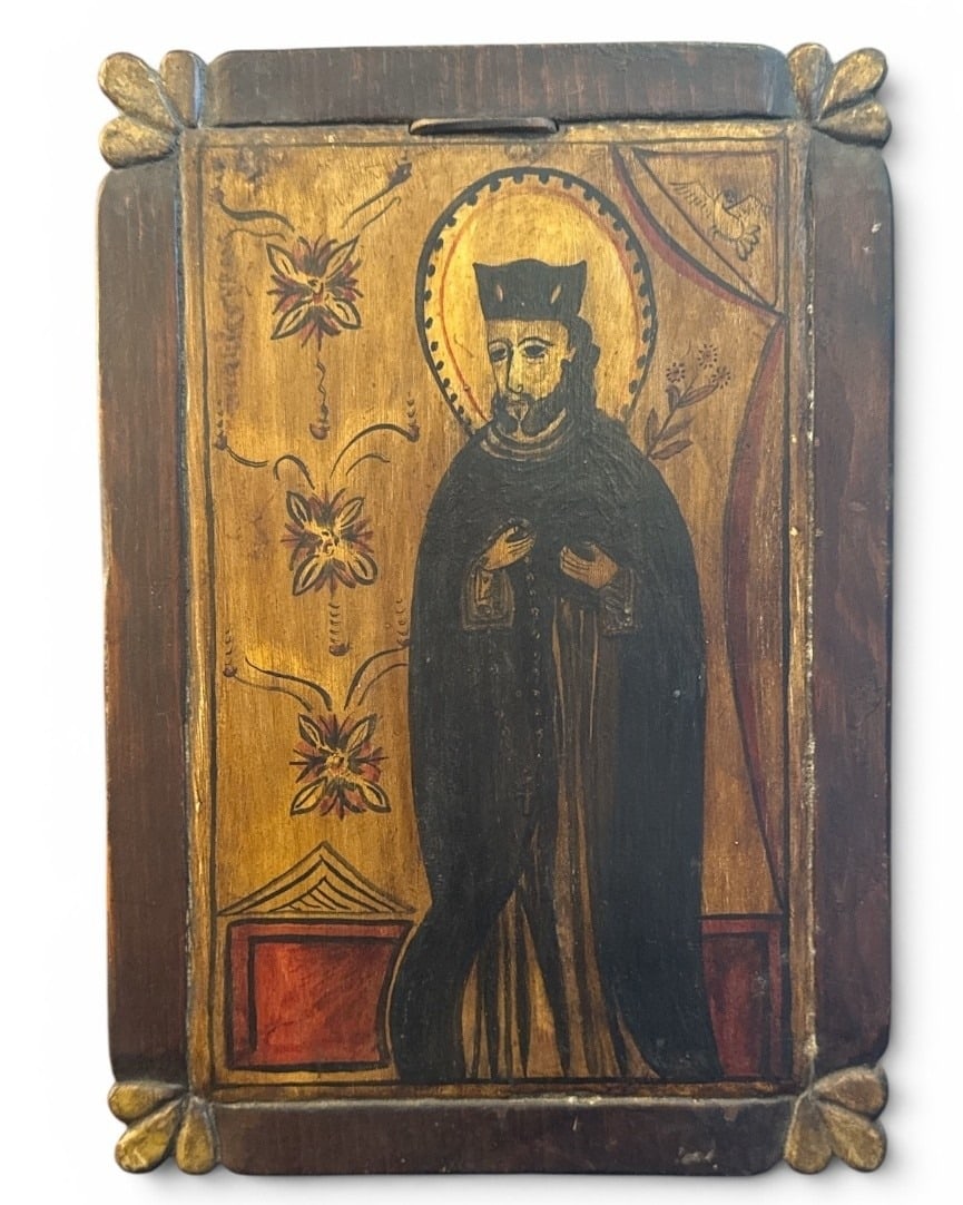 JORGE SANCHEZ (New Mexico, 20th C) San Felipe de Neri New Mexico Retablo (1 of 3)