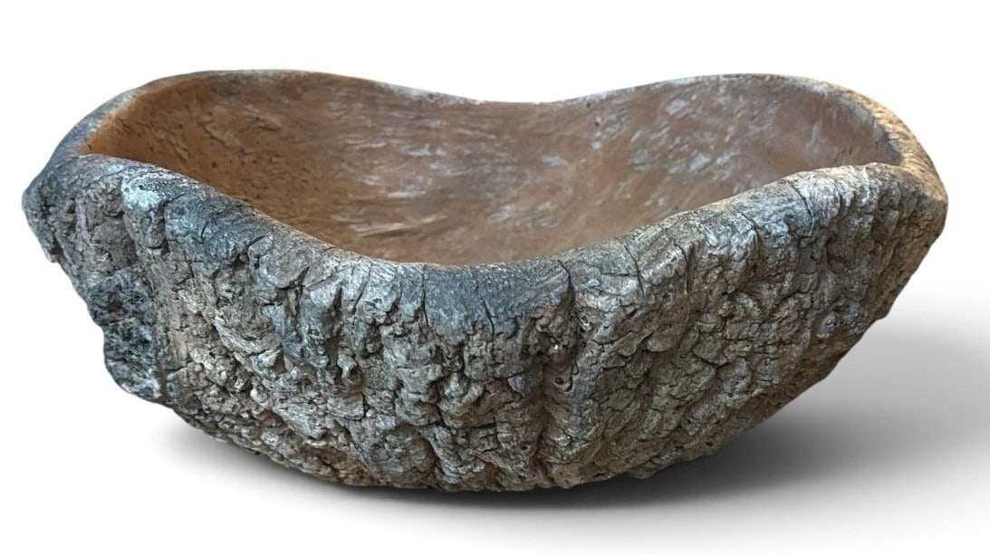Large French Faux Bois Garden Bowl (1 of 3)