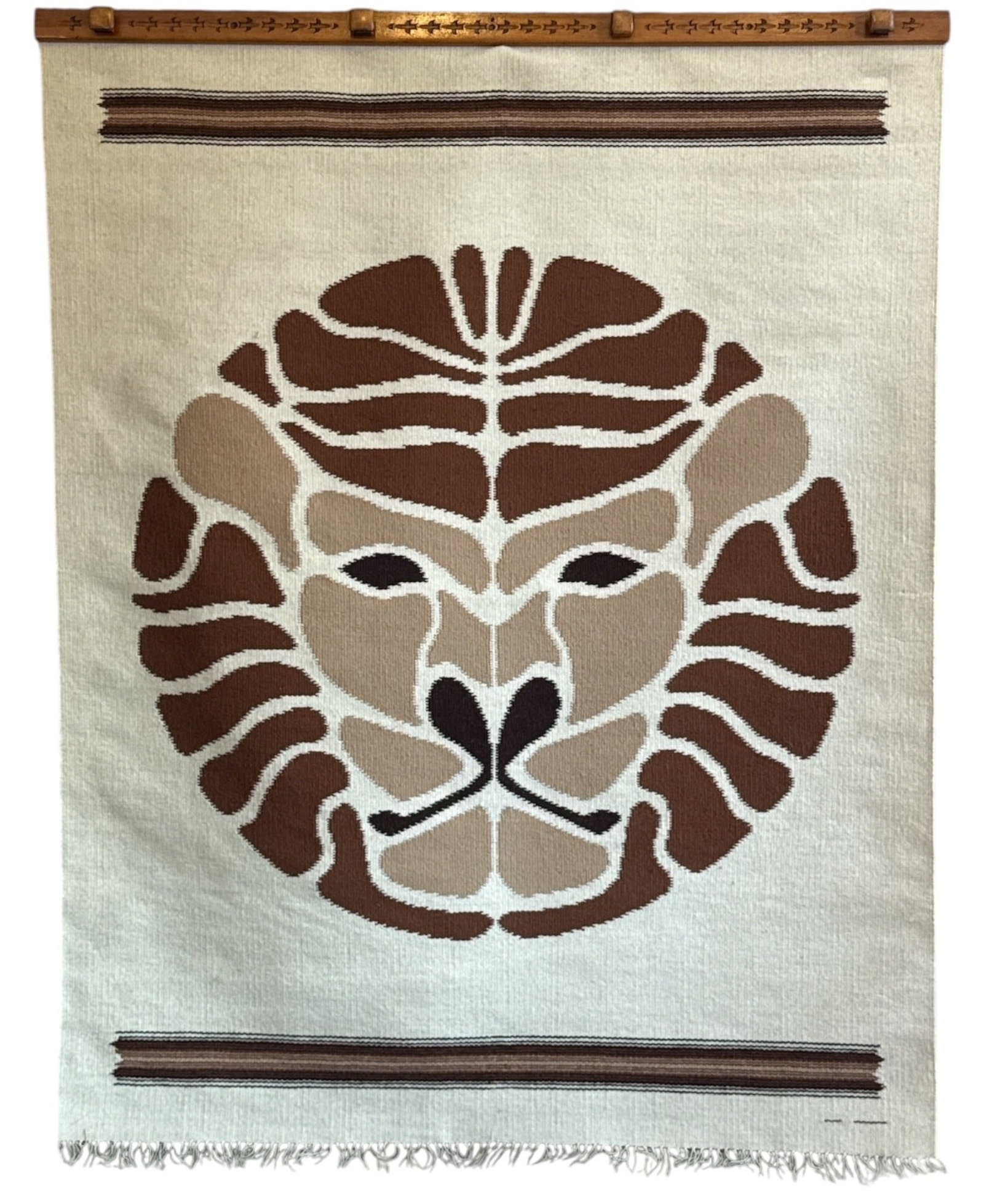 Mid Century Lions Face Tapestry, EDWARD BOWLES (1 of 6)