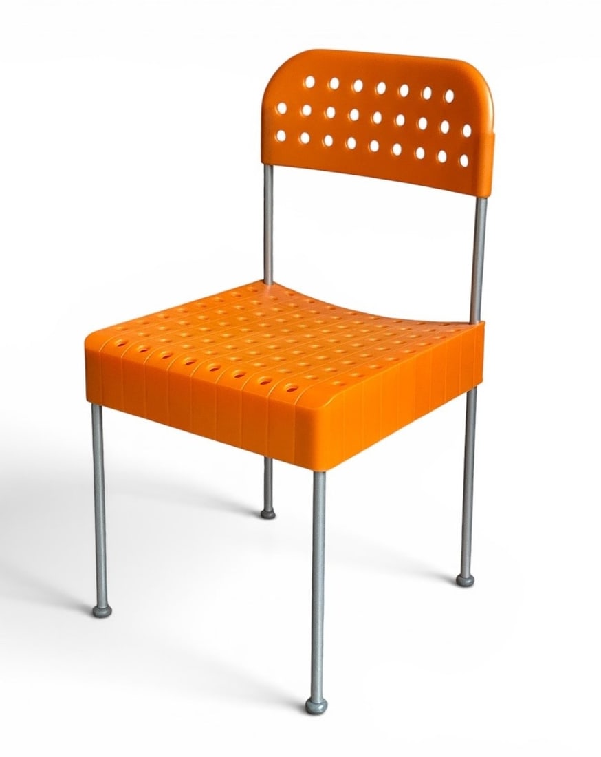 ENZO MARI (Novara 1932 - Milano 2020) "Box" Chair, Orange (1 of 5)