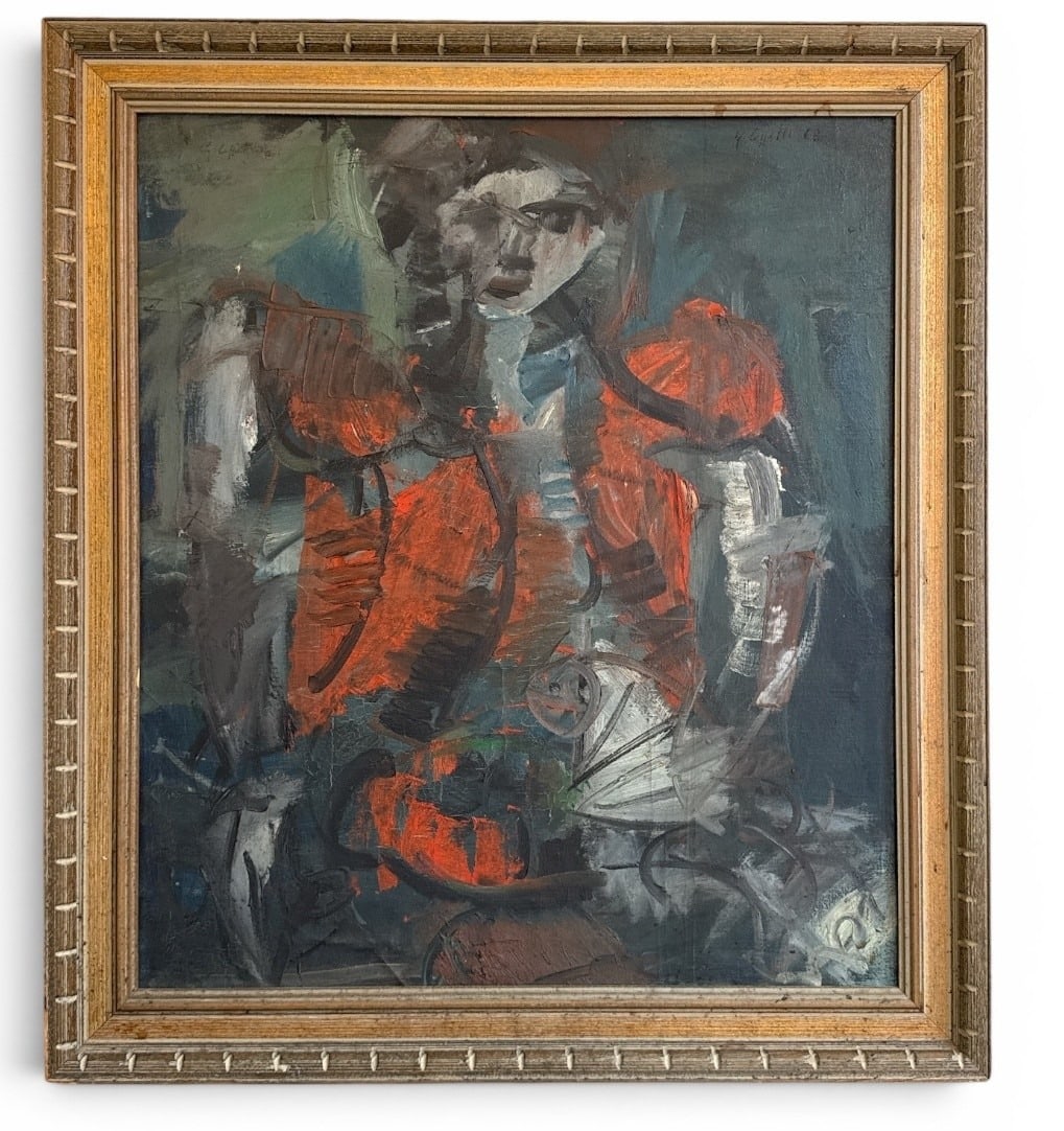 GIORDANO CAPELLI DEL SECCO "The Matador" Oil Painting: Oil on board. 38" H x 33.5" W x 1.5" D in frame, sight measures 30.75" x 26.75". Signed top left and right.