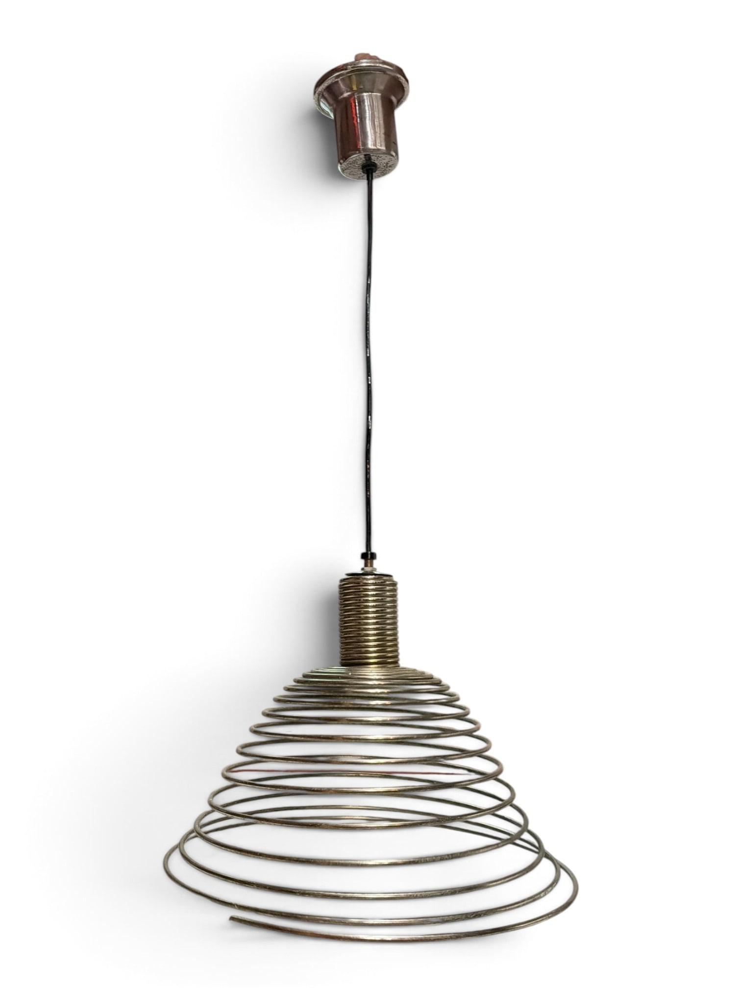 ANGELO MANGIAROTTI (Italian, 1921-2012) Spirali Pendant Lamp: Measures 10" long x 15" overall diameter, hangs 28" from the ceiling.