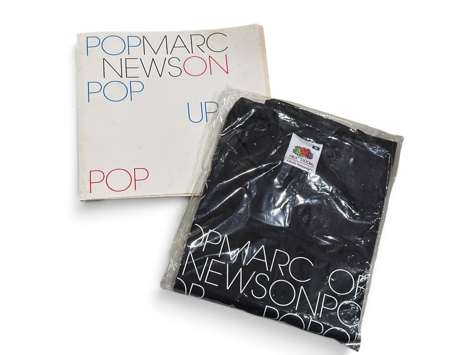 MARC NEWSON "Pop On/Pop Off" Book and T-Shirt: Shirt is a size M in original packaging. Book measures 8.75" x 8.75"