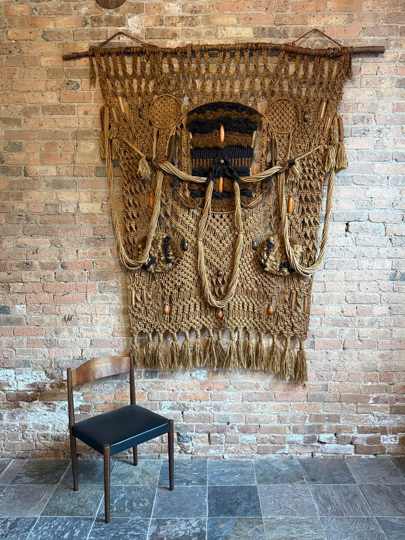 Exceptional Wall Sized Mid Century Macrame Wall Hanging (1 of 6)