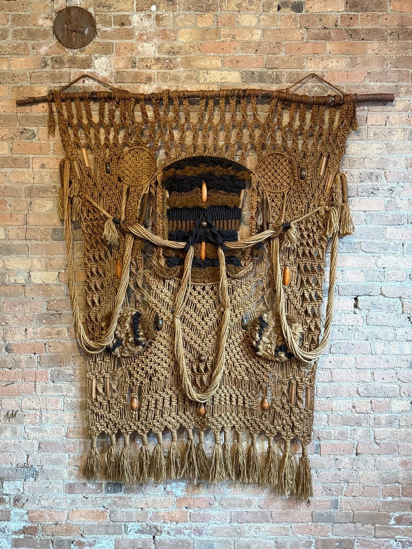 Exceptional Wall Sized Mid Century Macrame Wall Hanging - 2