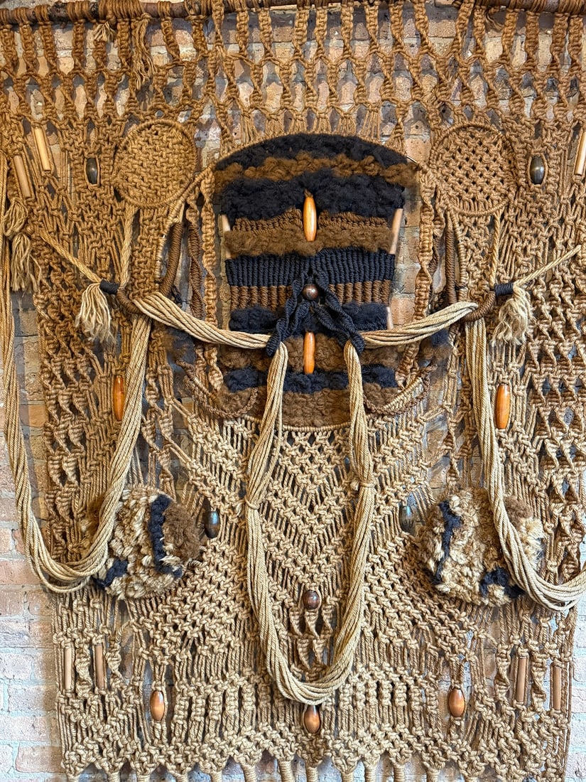 Exceptional Wall Sized Mid Century Macrame Wall Hanging - 3