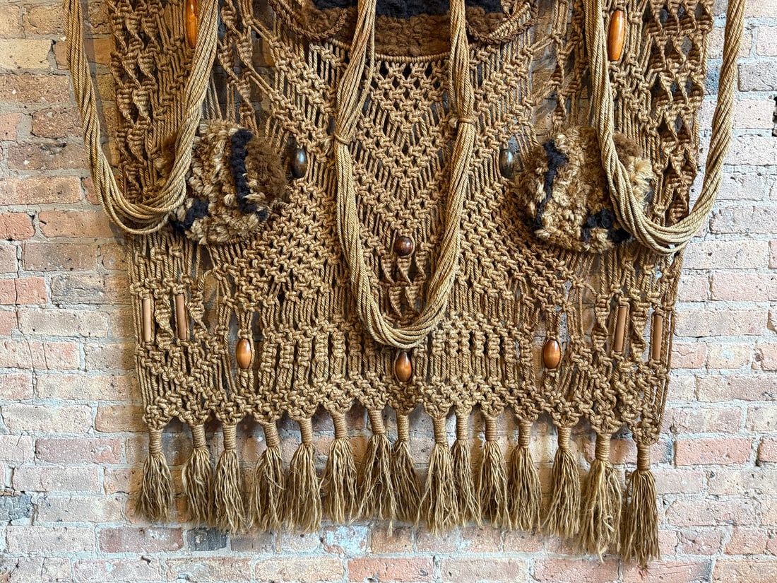 Exceptional Wall Sized Mid Century Macrame Wall Hanging - 4