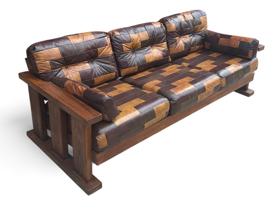 Mid Century Patchwork Arts & Crafts Sofa - 3