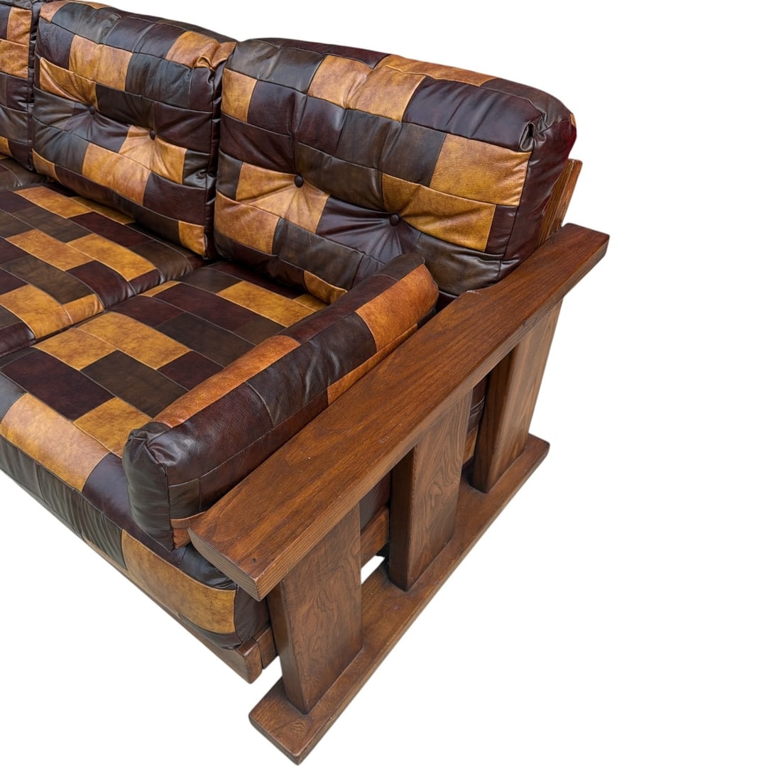 Mid Century Patchwork Arts & Crafts Sofa - 4