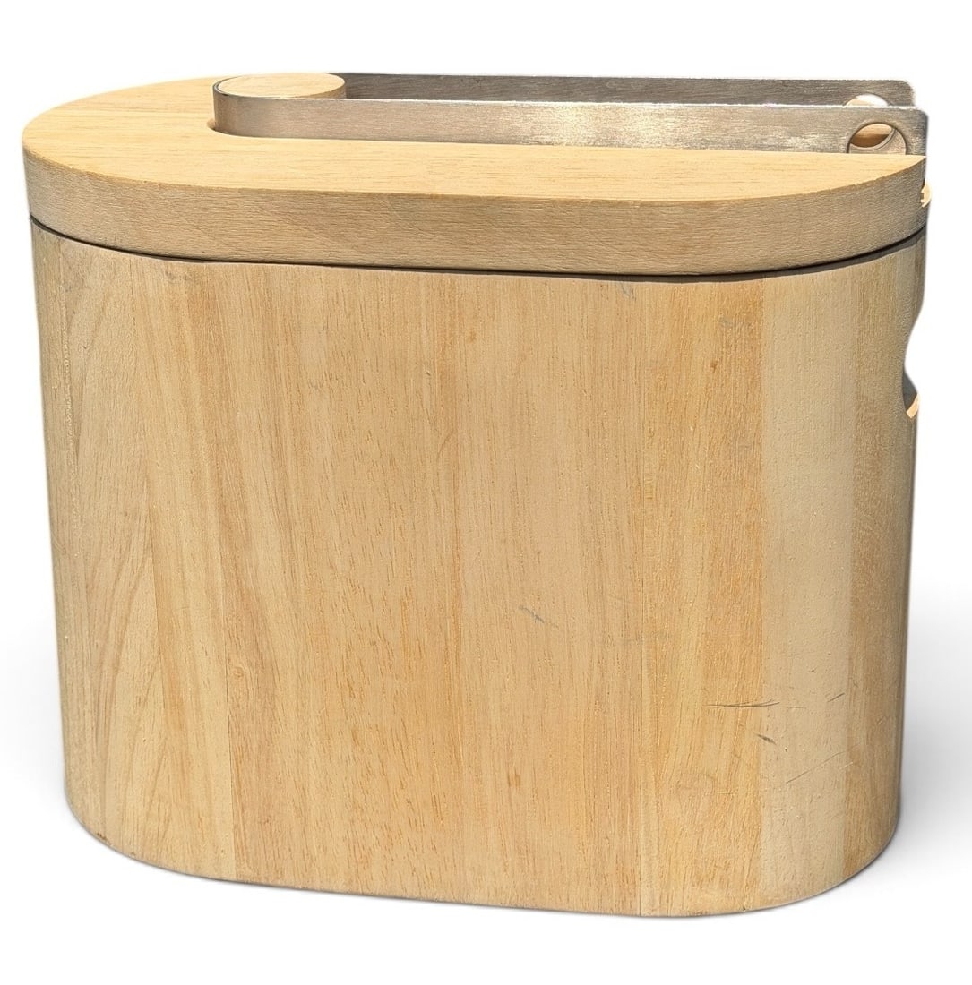Modernist GEORGES BRIAR Style Ice Bucket: Measures 8" H x 10" W x 6"D.