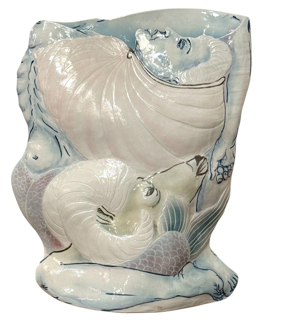 NELS LINDE Post Modern Sculptural Vessel, Aries: Measures 22" H x 18" W x 8" D.
