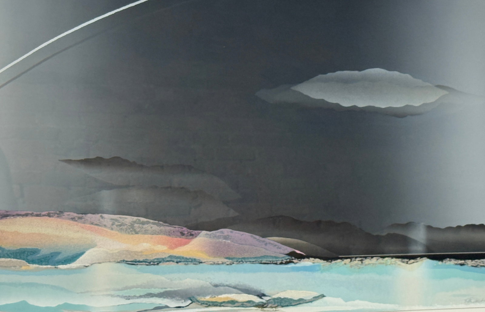ELBA ALAREZ (Venezuelan, b.1944) "Winter" Serigraph: Pencil signed, titled "Winter" and numbered 118/200. Measures 32.75" x 46" x 1.5" D in the frame. Sight measures 24" x 37.5". Venezuelan-born abstract artist Elba Alvarez studied in Paris before reloc