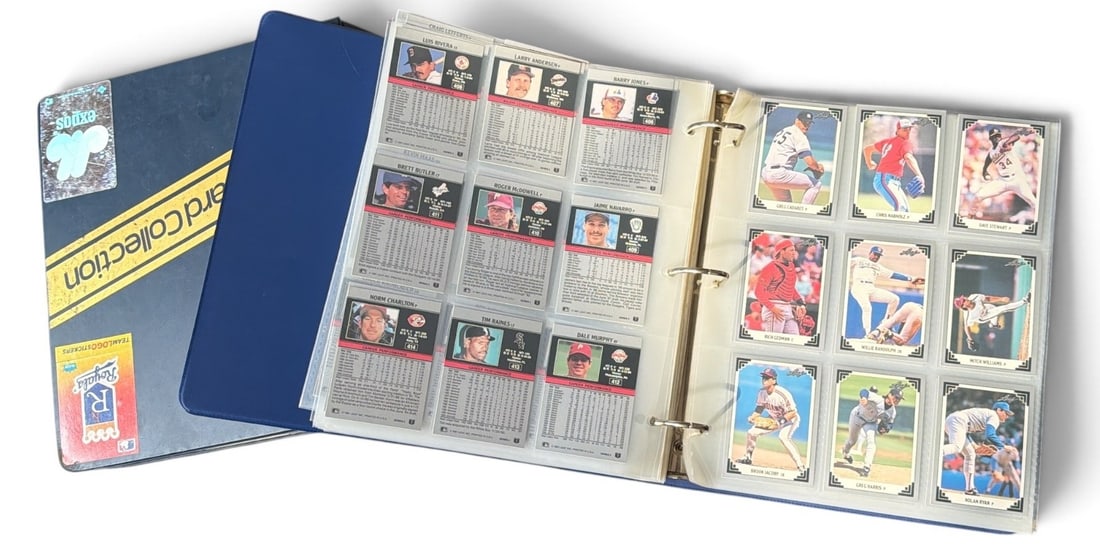 Vintage Baseball Cards Lot 1991 LEAF SET Series 1 & 2: 1991 LEAF SET cards 1 to 528. Cards are opened and in a binder. Includes another binder full of misc. 1990's-early 2000's misc. cards