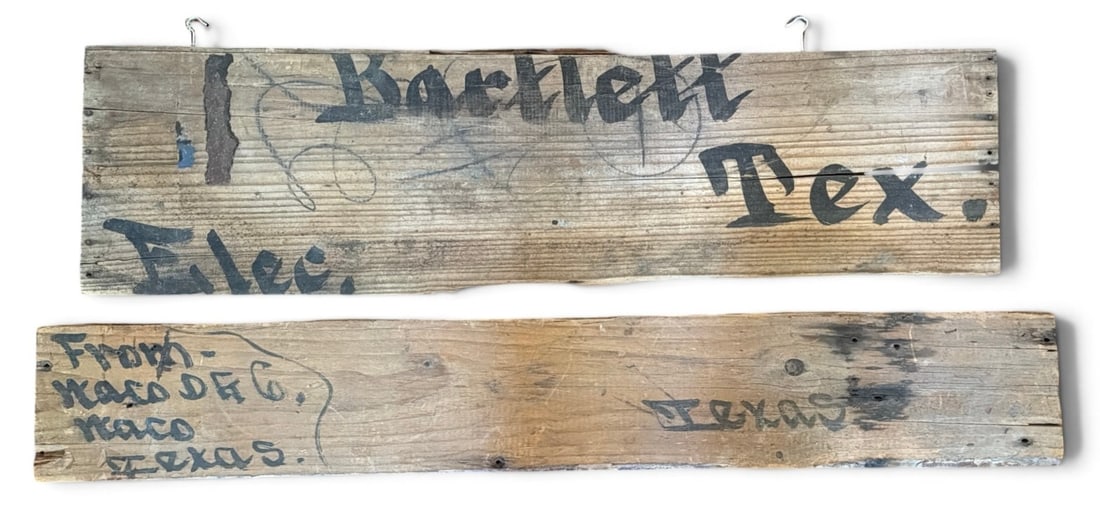 Early 20th C Texas Folk Art Signs, Salvaged (1 of 2)