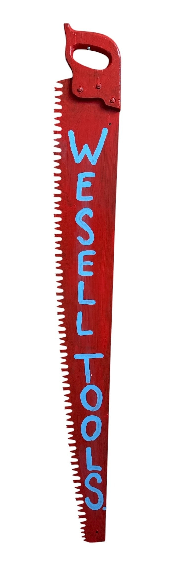 POPS CASEY (American, 20th C.) Folk Art " We Sell Tools" Saw (1 of 3)
