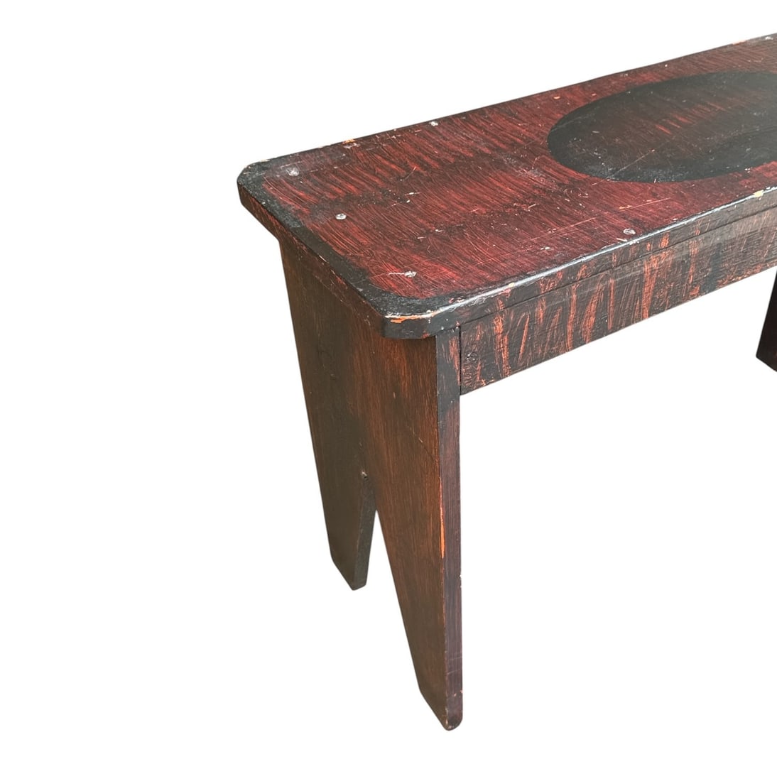 Early Primitive Hand Painted Bench - 3