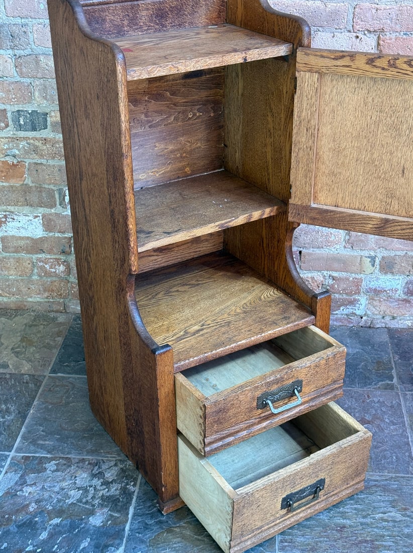 Early 1900's Victorian Solid Oak Cabinet - 3