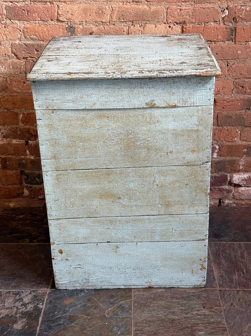 Primitive Painted Blue Blanket Chest - 2