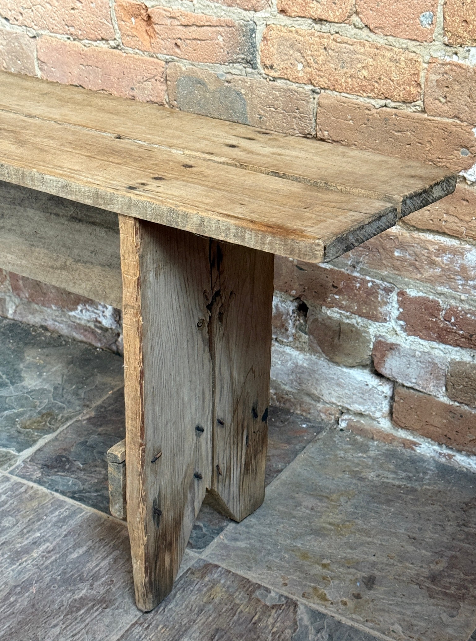 6 Foot Primitive Swedish Pine Bench - 2