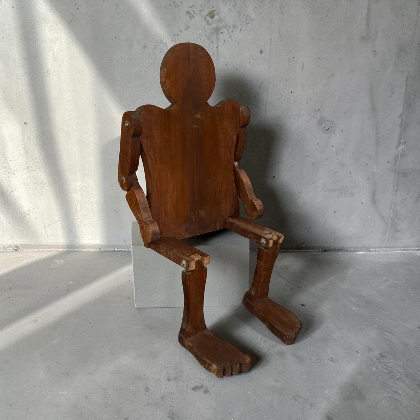Life Size Articulating Man: Measures 54" H x 21" W x 4" D at body, feet are 12".