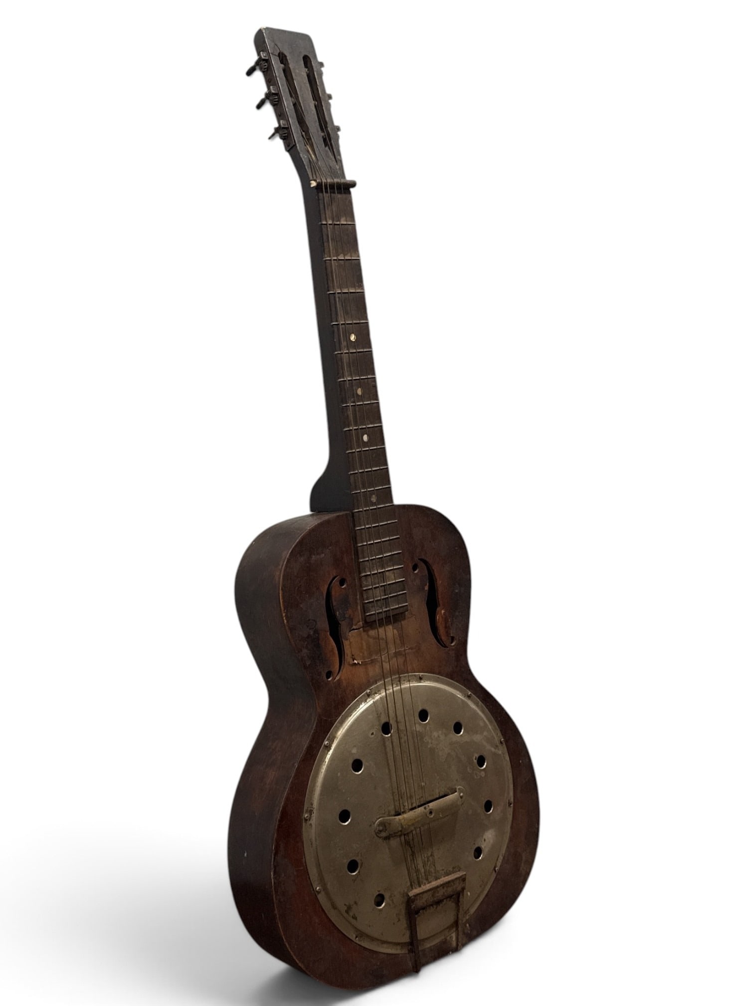 1930s Regal Dobro Angelus Steel Guitar: Measures 37" H x 14" W x 3.5" D.