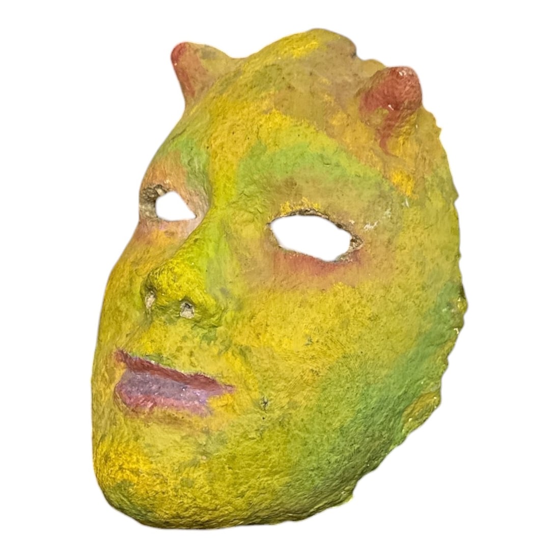 Antique Folk Art Halloween Mask, Oddity (1 of 4)