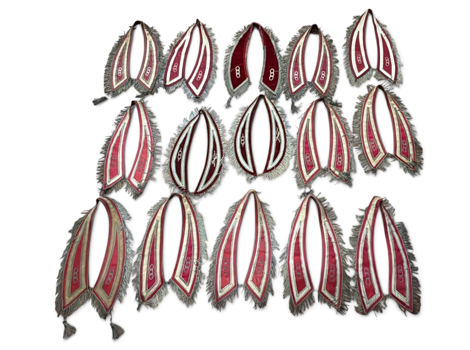 Large Collection of ODD FELLOWS Fraternal Collars: All measures approx. 20" x 12".