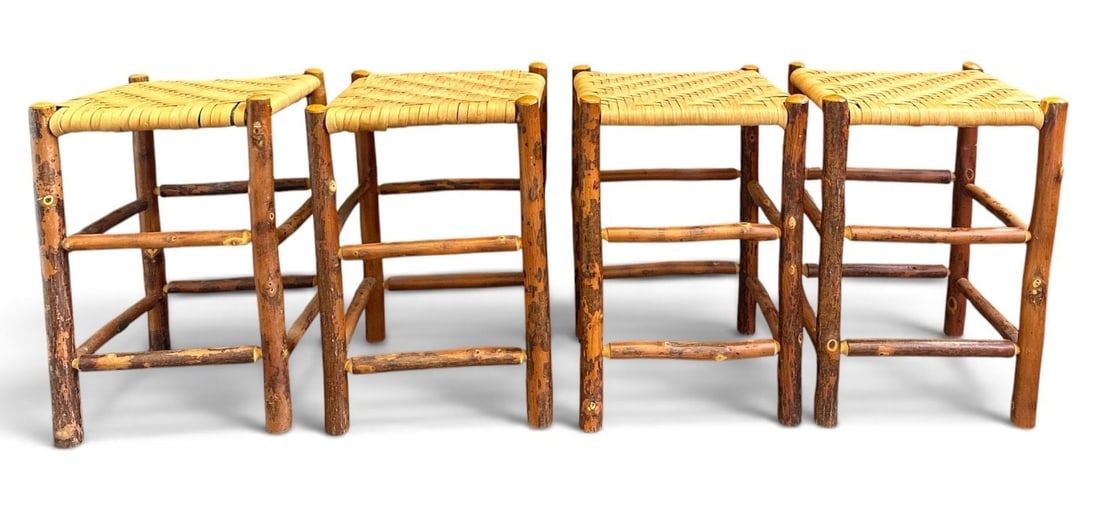 OLD HICKORY, Set of 4 Barstools - 3