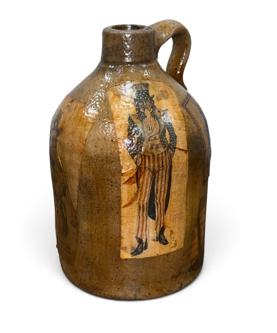 POPS CASEY Folk Art Jug, Uncle Sam (1 of 4)