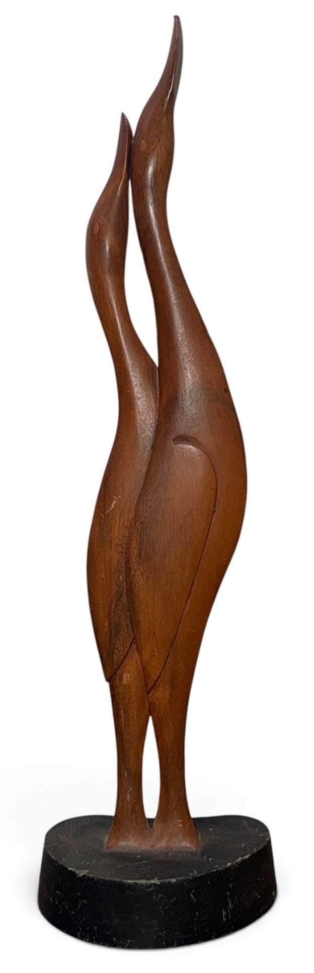 Danish Mid Century Double Bird Sculpture: Measures 23.5" H x 7" W x 4" D.