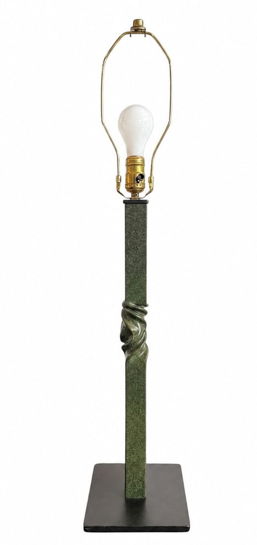 Studio Made Abstract Lamp, Pinched Metal: Metal. Measures 32.5" H x 7" W x 7" D at base.