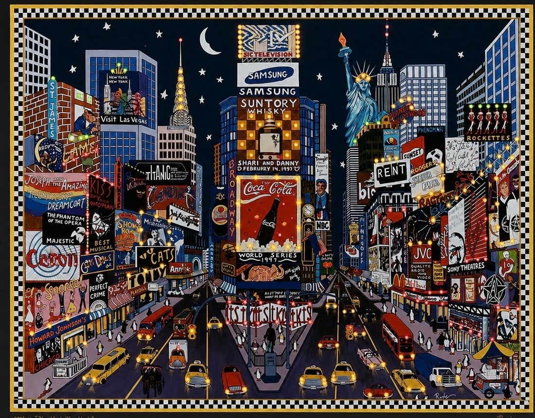 SHARIE HATCHETT BOHLMANN (ROXY) (American, b. 1940) "New York Glitter" Light Up Mixed Media (1 of 5)
