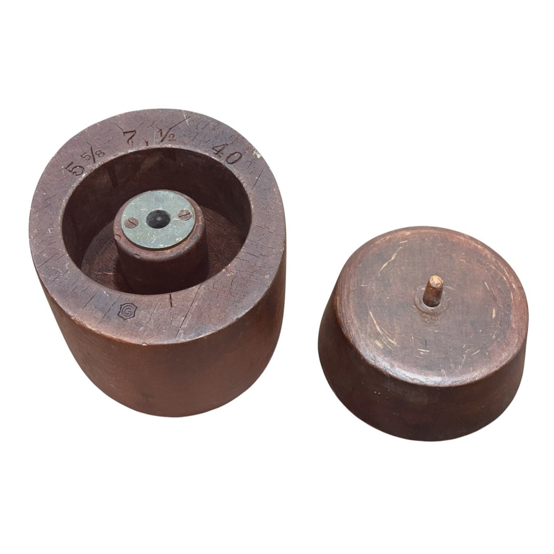 Antique Two Piece Hat Mold - 2