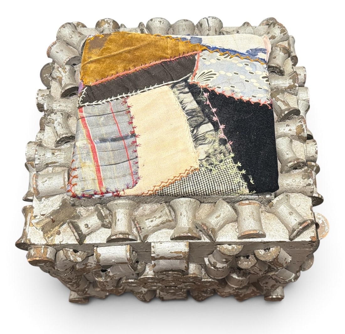 Folk Art Spool Stool - 3