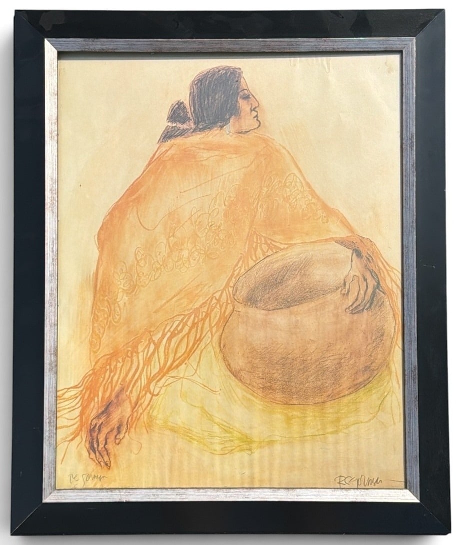 R. C. GORMAN (American 1931-2005) Pencil Signed Print on Paper: Measures 23.5" H x 19.5" H x1" D in the frame, sight measures 19.5" x 15.5"