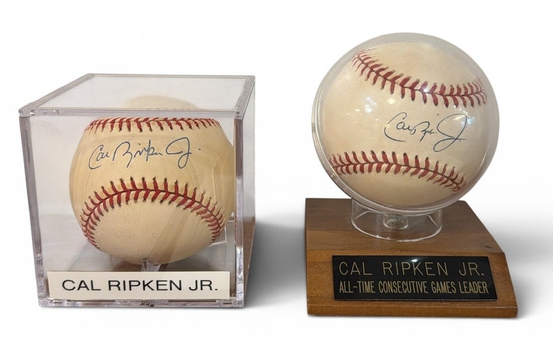 Two Autographed CAL RIPKEN, JR Baseballs w/ COA: Both have their own COA's.