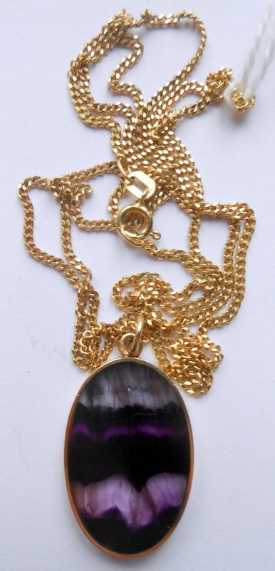 9ct Gold Derbyshire Blue John Pendant (1 of 2)
