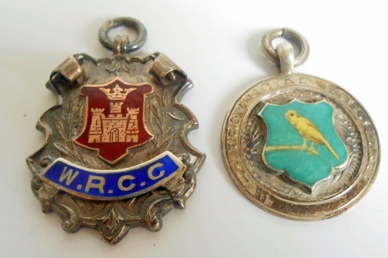 1920's 2 Enamel & Silver Fob Medals (1 of 3)
