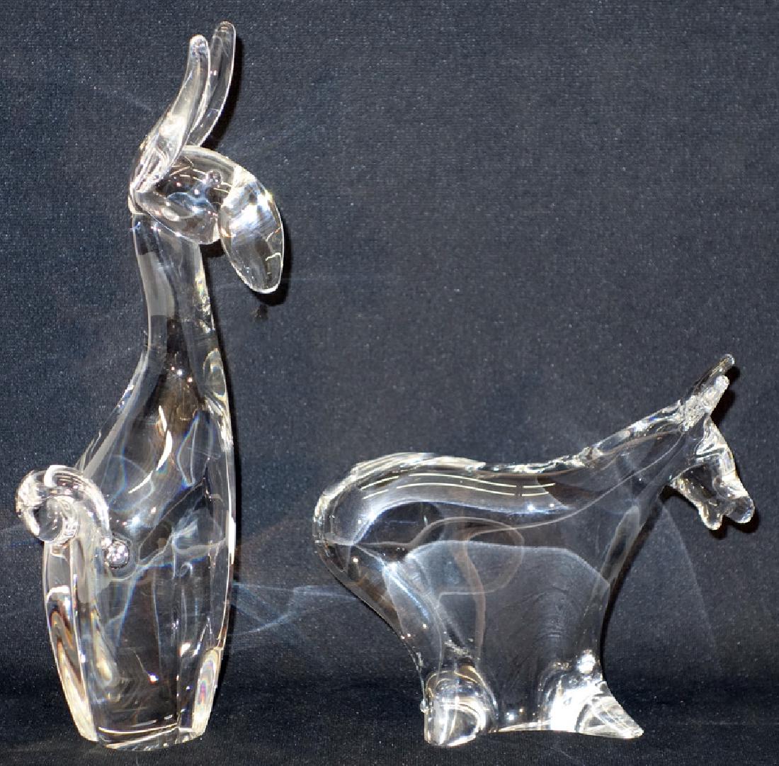 STEUBEN & GLASS DONKEYS (2) (1 of 1)