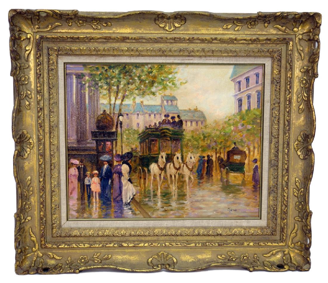 E. J. CYGNE "LA MADELEINE" PAINTING (1 of 6)