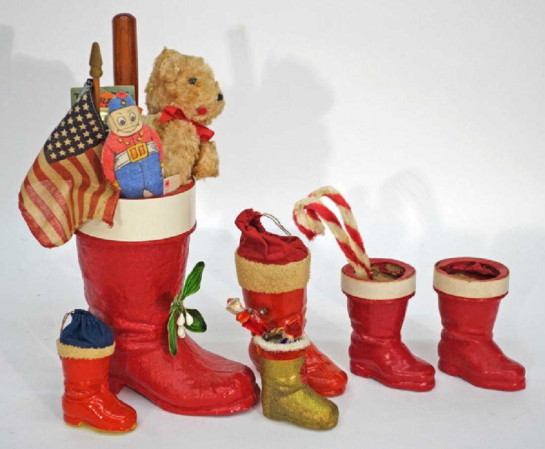 CHRISTMAS BOOT CANDY CONTAINERS (6) (1 of 1)