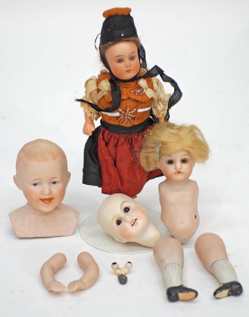 SMALL BISQUE DOLLS &  PARTS (4) (1 of 1)